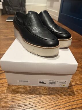 Vince Black Platform Slip-On Loafers - size 7.5